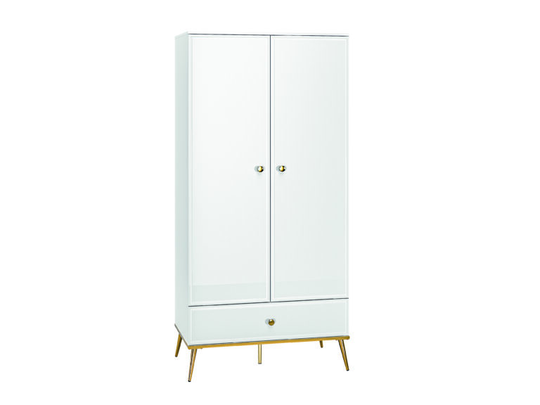 Szafa Goldin 01 - Biały / MDF Biały Połysk - ML Meble