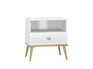 Szafka nocna Goldin 07 - Biały / MDF Biały Połysk - ML Meble