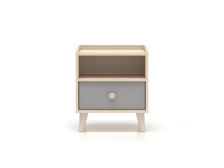 Szafka nocna Mevel 10 - Piasek Pustyni / Szary Pallad - ML Meble