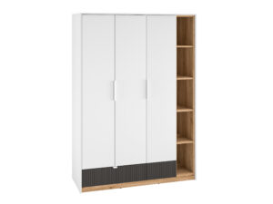 Szafa Torino 01 - Biały / MDF Grafit Mat / Dąb Castello - ML Meble