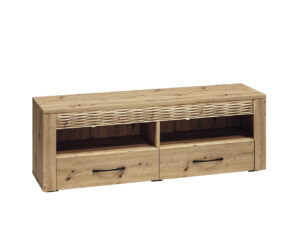 Szafka RTV Artis 11 - Dąb Artisan / MDF ryflowany - ML Meble