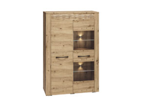 Witryna Artis 05 - Dąb Artisan / MDF ryflowany - ML Meble