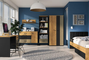 Zestaw mebli młodzieżowych Colt - Dąb Craft Złoty / Czarny - ML Meble