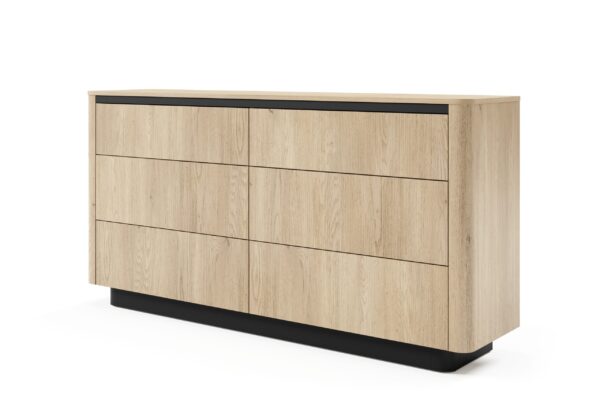 Komoda Torro 163 6S - Dąb Cremona / Czarny - Laski