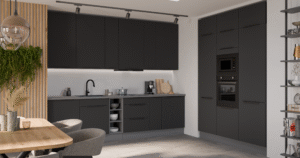 Meble Kuchenne Aria - Czarne / Antracyt + Blat
