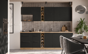 Meble Kuchenne Aria - Czarne / Dąb Artisan