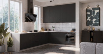 Meble Kuchenne Aria - Czarne / Białe