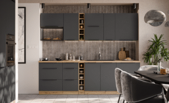 Meble Kuchenne Aria - Grafit / Dąb Artisan