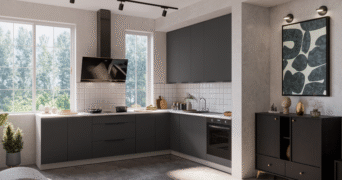 Meble Kuchenne Aria - Grafit / Białe