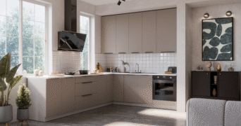 Meble Kuchenne Aria - Sandgrau / Białe