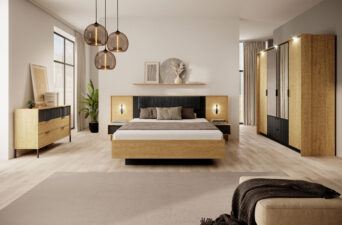 Sypialnia Baltic - Dąb Baltic / Czarny