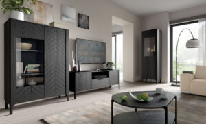 Zestaw mebli do salonu Malumi - Czarny - Jarstol