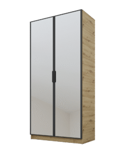 Szafa Cynthia 2D 100 cm 2 Lustra - Grafit / Dąb Artisan