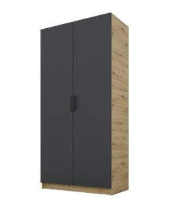 Szafa Cynthia 2D 100 cm - Grafit / Dąb Artisan