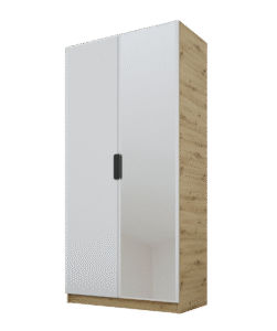 Szafa Cynthia 2D 100 cm 1 Lustro - Szary / Dąb Artisan