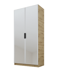 Szafa Cynthia 2D 100 cm 2 Lustra - Szary / Dąb Artisan