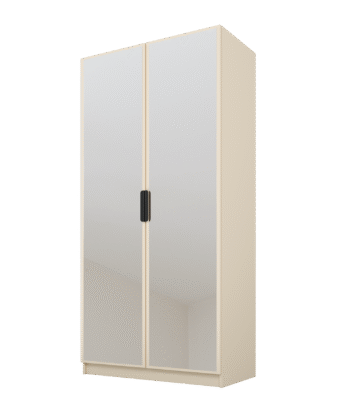 Szafa Cynthia 2D 100 cm 2 Lustra - Mink Beż / Mink Beż