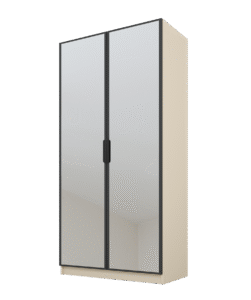 Szafa Cynthia 2D 100 cm 2 Lustra - Grafit / Mink Beż