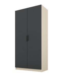 Szafa Cynthia 2D 100 cm - Grafit / Mink Beż
