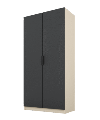 Szafa Cynthia 2D 100 cm - Grafit / Mink Beż