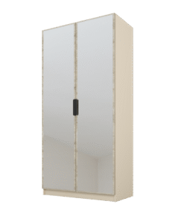 Szafa Cynthia 2D 100 cm 2 Lustra - Dąb Sonoma / Mink Beż