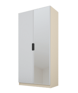 Szafa Cynthia 2D 100 cm 1 Lustro - Szary / Mink Beż