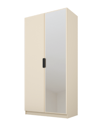 Szafa Cynthia 2D 100 cm 1 Lustro - Mink Beż / Mink Beż