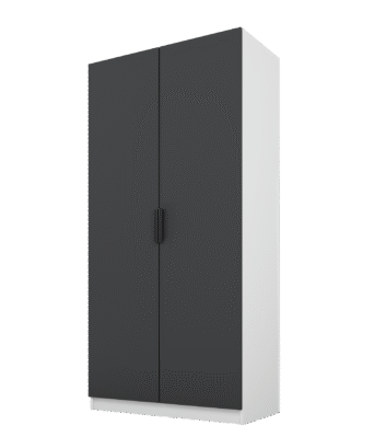 Szafa Cynthia 2D 100 cm - Grafit / Biały