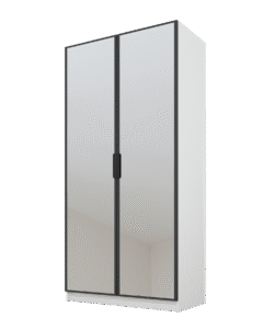 Szafa Cynthia 2D 100 cm 2 Lustra - Grafit / Biały