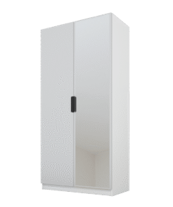 Szafa Cynthia 2D 100 cm 1 Lustro - Szary / Biały