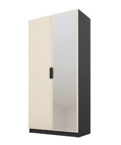 Szafa Cynthia 2D 100 cm 1 Lustro - Mink Beż / Grafit