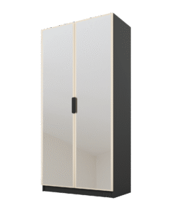 Szafa Cynthia 2D 100 cm 2 Lustra - Mink Beż / Grafit