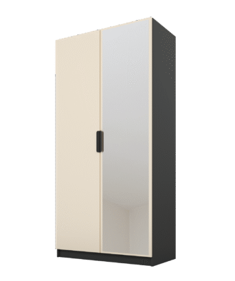 Szafa Cynthia 2D 100 cm 1 Lustro - Mink Beż / Grafit