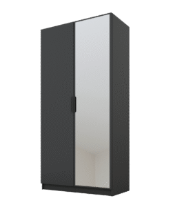 Szafa Cynthia 2D 100 cm 1 Lustro - Grafit / Grafit