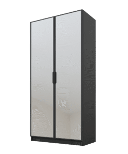 Szafa Cynthia 2D 100 cm 2 Lustra - Grafit / Grafit