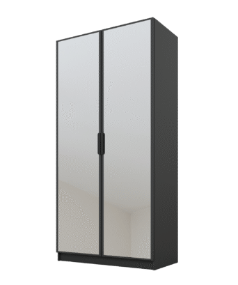 Szafa Cynthia 2D 100 cm 2 Lustra - Grafit / Grafit