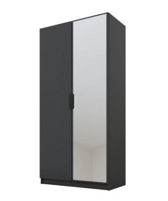 Szafa Cynthia 2D 100 cm 1 Lustro - Grafit / Grafit