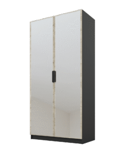 Szafa Cynthia 2D 100 cm 2 Lustra - Dąb Sonoma / Grafit