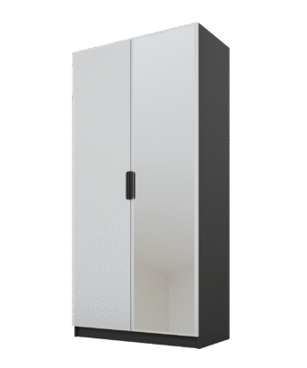 Szafa Cynthia 2D 100 cm 1 Lustro - Szary / Grafit