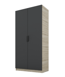 Szafa Cynthia 2D 100 cm - Grafit / Dąb Sonoma