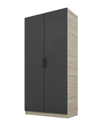 Szafa Cynthia 2D 100 cm - Grafit / Dąb Sonoma