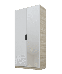 Szafa Cynthia 2D 100 cm 1 Lustro - Szary / Dąb Sonoma