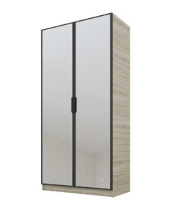 Szafa Cynthia 2D 100 cm 2 Lustra - Grafit / Dąb Sonoma