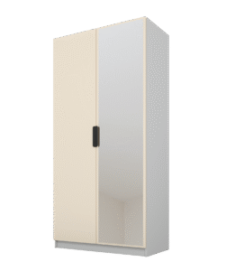 Szafa Cynthia 2D 100 cm 1 Lustro - Mink Beż / Szary