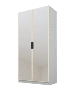 Szafa Cynthia 2D 100 cm 2 Lustra - Mink Beż / Szary