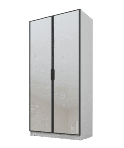 Szafa Cynthia 2D 100 cm 2 Lustra - Grafit / Szary