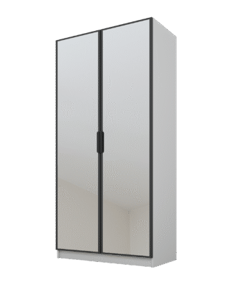 Szafa Cynthia 2D 100 cm 2 Lustra - Grafit / Szary