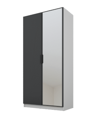Szafa Cynthia 2D 100 cm 1 Lustro - Grafit / Szary
