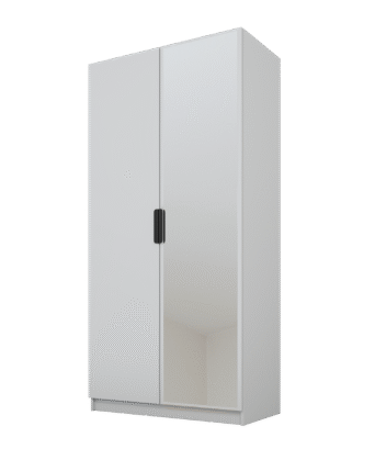 Szafa Cynthia 2D 100 cm 1 Lustro - Szary / Szary