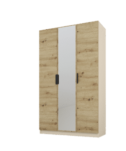 Szafa Cynthia 3D 120 cm 1 Lustro - Dąb Artisan / Mink Beż